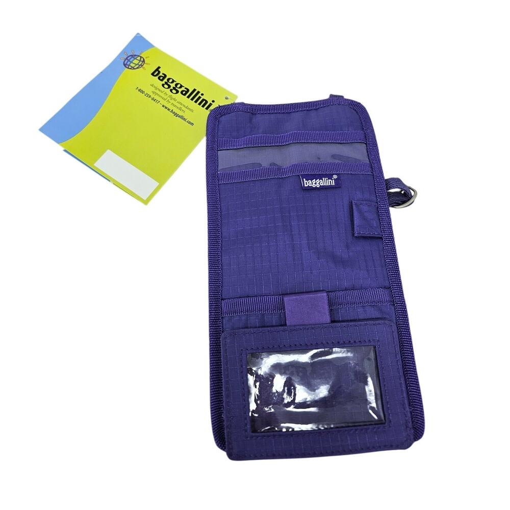 NEW Baggallini Ticket Organizer Purple Travel Wallet Passport Security